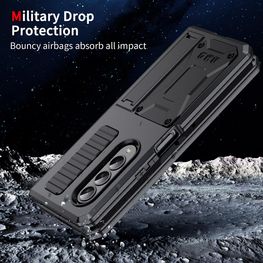 Samsung Galaxy Z Fold4 5G Case Aluminum Alloy Metal Heavy Duty Protection Stand Back Cover for Samsung Z Fold4 Capa