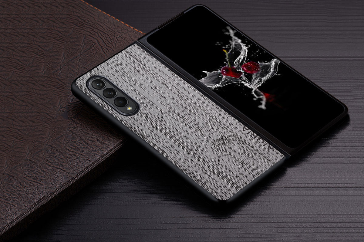 Samsung Galaxy Z Fold4 5G Bamboo Wood Pattern Leather Cover