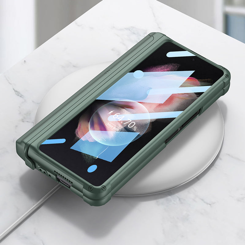Magnetic Screen Glass Holder Cover For Samsung Galaxy Z Fold 3 All-included Slide Pen Case Plastic For Galaxy Z Fold3 Cover
