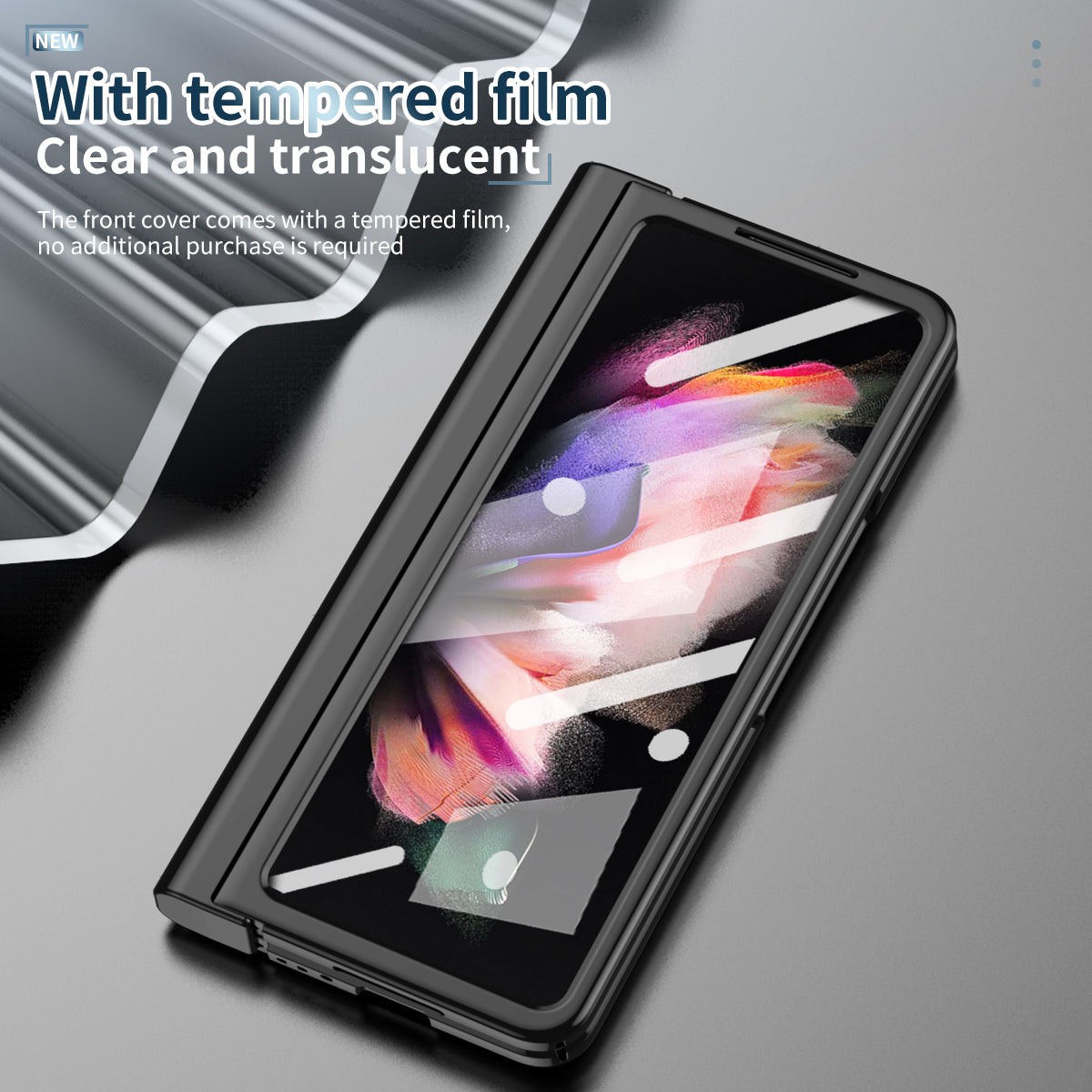 S Pen Fold Edition Case for Samsung Galaxy Z Fold 2 Z Fold 3 Pencil Slot Electroplating Clear Back Cover with Tempered Glass