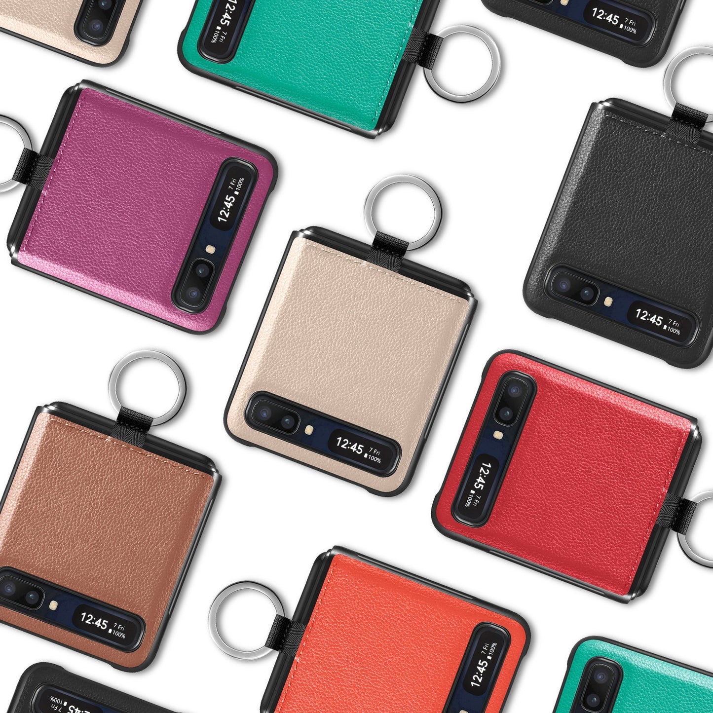 Shock Proof Finger Ring Leather Case for Samsung Galaxy Z Flip4 5G