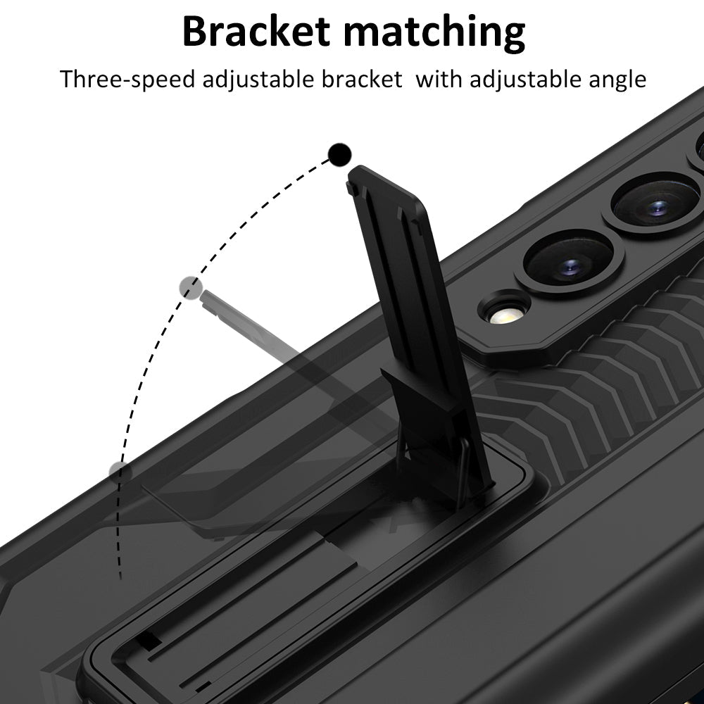 Shockproof Armor Case For Samsung Galaxy Z Fold4 5G Cover With Magnetic Hinge Slide Pen Slot & Film