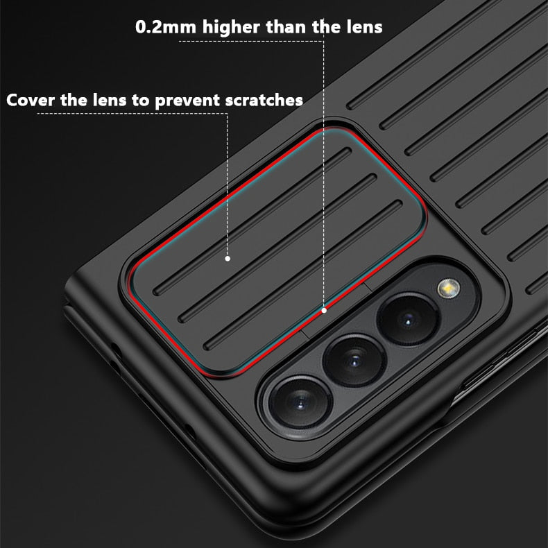 Solid Color Slide Camera Case for Samsung Galaxy Z Fold4 5G