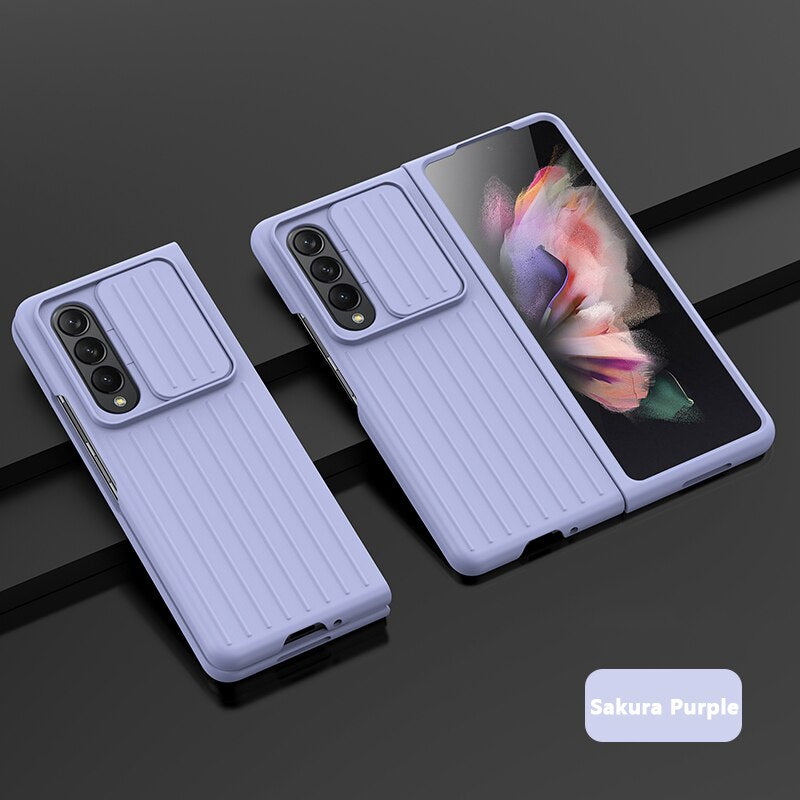 Solid Color Slide Camera Case for Samsung Galaxy Z Fold4 5G
