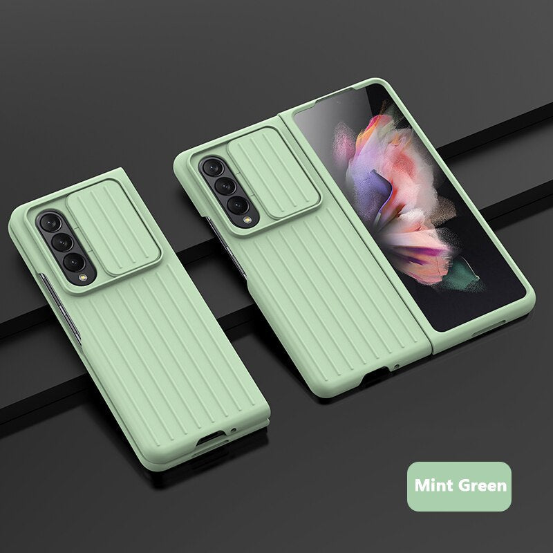 Solid Color Slide Camera Case for Samsung Galaxy Z Fold4 5G