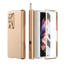 Carregar imagem no visualizador da galeria, Double Hinges Electroplated Case for Samsung Galaxy Z Fold4 5G  with Stylus
