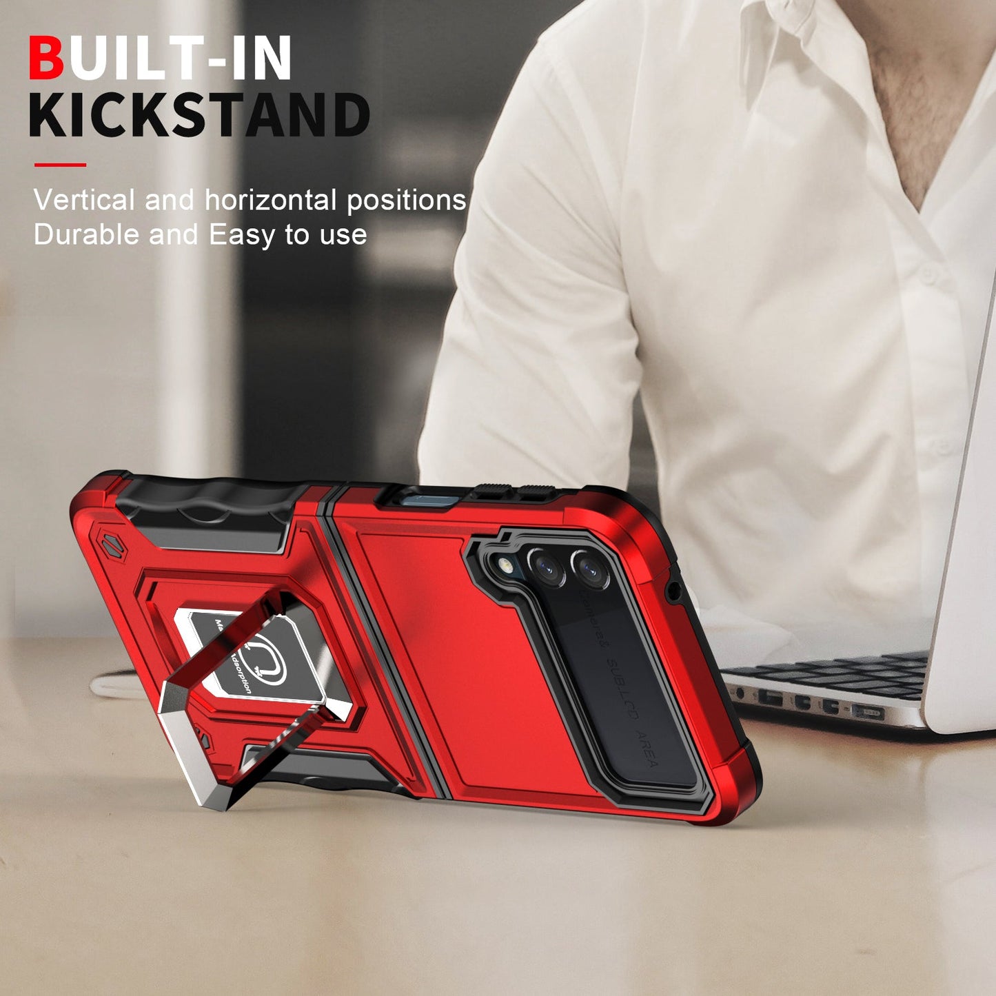 Built-in Kickstand Case for Samsung Galaxy Z Flip4 5G