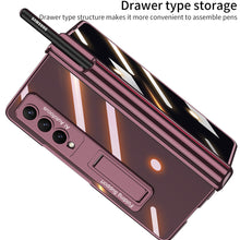 Load image into Gallery viewer, Galaxy Z Fold4 Magnetic Pen Holder Folding Bracket Shell Case With Film Integration And Folding Support
