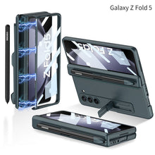 Carregar imagem no visualizador da galeria, Samsung Galaxy Z Fold5 Case Full Coverage Case with Tempered Glass Protector and Pen Tray Holder
