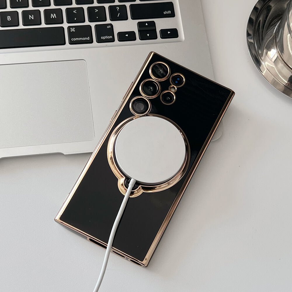 Electroplate Magsafe Case With 360 Degree Stand for Samsung Galaxy S23 Ultra S23 Plus