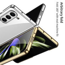 Carregar imagem no visualizador da galeria, Electroplated Phantom Galaxy Z Fold 5 Case with Front Screen Tempered Glass Protector &amp; Ring
