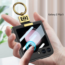 Charger l&#39;image dans la galerie, Luxury  Full-Body Rugged  Case for Samsung Galaxy Z Flip5 With Front Film &amp; Ring
