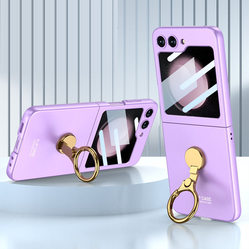 Luxury Slim Phone Case with 3-Axis Ring Mount and Front Screen Protector