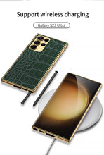 Cargar imagen en el visor de la galería, Electroplated Leather Soft Shell Samsung Galaxy S23 S23 Plus S23 Ultra Case

