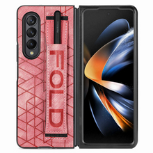 Load image into Gallery viewer, Folding Leather Samsung Galaxy Z Fold4 5G Case with Waistband and S Pen Slot
