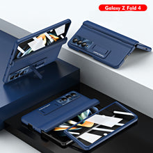 Lade das Bild in den Galerie-Viewer, Luxury Leather Samsung Galaxy Z Fold5 Fold4 Fold3 Case with Screen Protector/Stand/Pen slot
