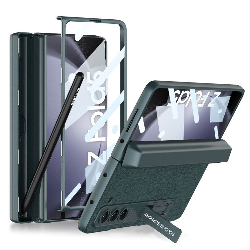 Magnetic Hinge Samsung Z Fold5 Case With Folding Bracket & Front Film & Pen slot