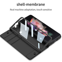 Cargar imagen en el visor de la galería, Leather Wallet Samsung Galaxy Z Fold4 5G Case With Detachable Velcro Pen Slot
