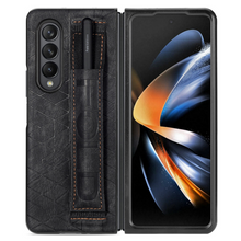 Load image into Gallery viewer, Folding Leather Samsung Galaxy Z Fold4 5G Case with Waistband and S Pen Slot
