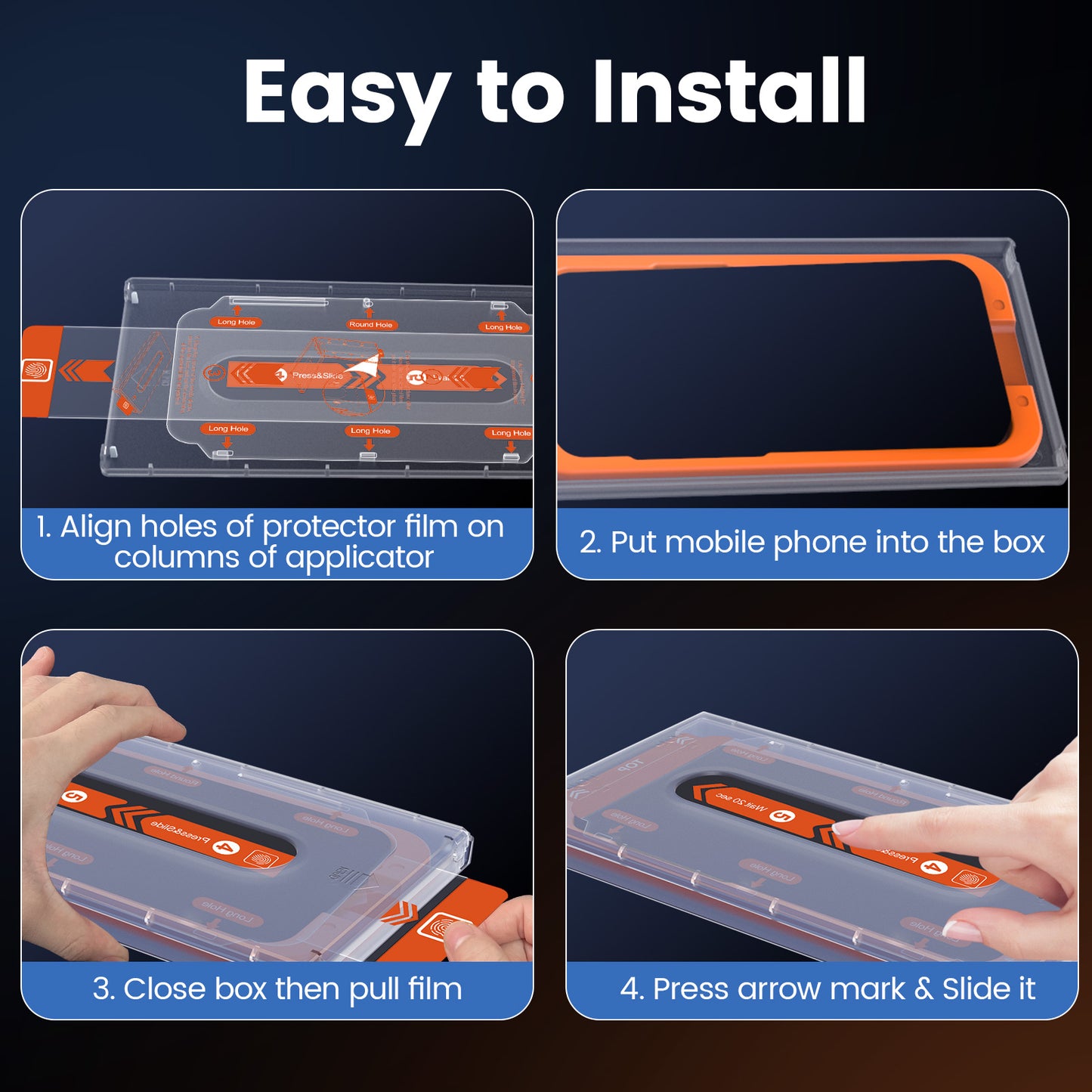 Easy-install Screen  Protector for Samsung  S22/S22+ Glass Screen Protector with Auto-fit Box