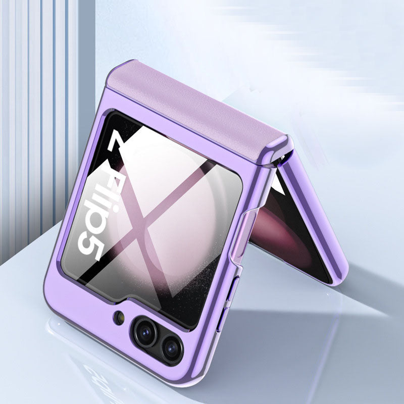 Electroplated Fully Enclosed Hinge with Front Film Samsung Galaxy Z Flip5 Case