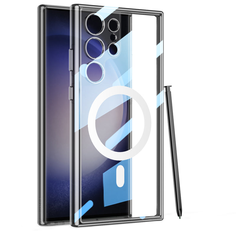 Transparent Space Shell Series Case With Magsafe Ring For Samsung S24Ultra S24Plus S24