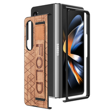 Load image into Gallery viewer, Folding Leather Samsung Galaxy Z Fold4 5G Case with Waistband and S Pen Slot
