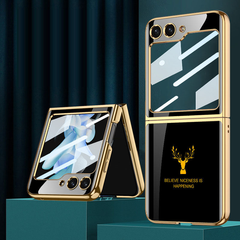 Samsung Galaxy Z Flip5 Electroplating Deer Pattern Case ultra-thin Drop-proof Case