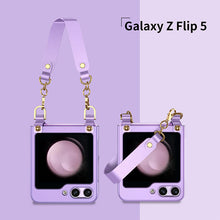 Carregar imagem no visualizador da galeria, Luxury Samsung Z Filp5 Phone Case With Portable Wrist Rope
