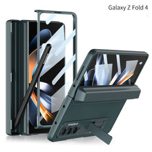 Charger l&#39;image dans la galerie, Magnetic Hinge Case For Galaxy Z Fold4 5G With Made-in S Pen Slot &amp; Tempered Film Stand
