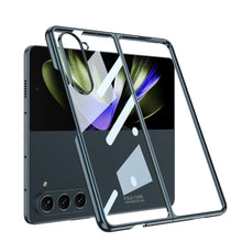 Load image into Gallery viewer, Electroplated Phantom Galaxy Z Fold 5 Case with Front Screen Tempered Glass Protector &amp; Ring
