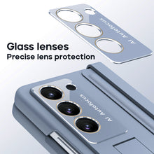 Cargar imagen en el visor de la galería, Leather Hinge Protector Samsung  Galaxy Z Fold5 Case With Self-tempered Glass Film
