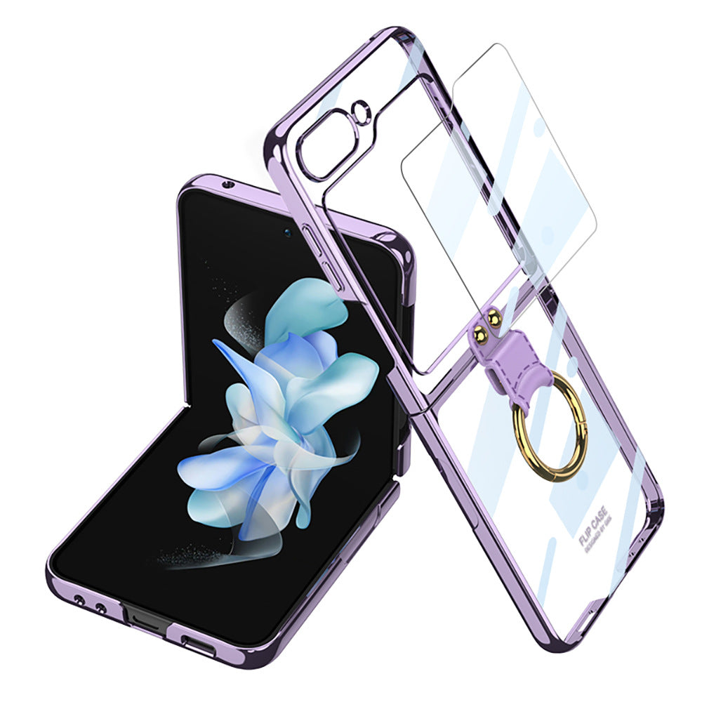 Electroplating Ultra-thin Transparent Case For Galaxy Z Flip5 With Front Film
