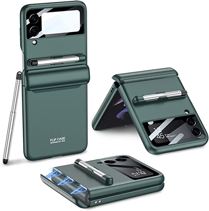 Magnetic Hinge Protection Galaxy Flip4 5G Case With Capacitive Pen