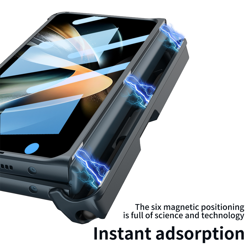 Hardcore Armor Case For Samsung Galaxy Z Fold4 5G With Push Pen Case Kickstand And Film Protector