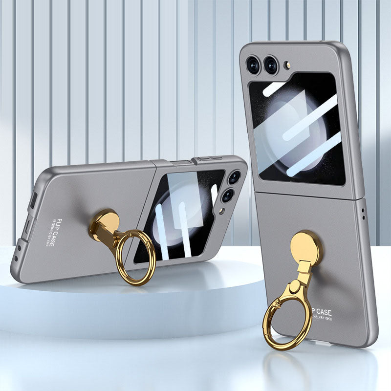 Luxury Slim Phone Case with 3-Axis Ring Mount and Front Screen Protector