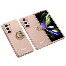 Cargar imagen en el visor de la galería, Electroplated Slim Samsung Galaxy Z Fold 5 Case with Front Screen Tempered Glass Protector &amp; Ring
