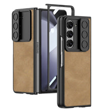 Lade das Bild in den Galerie-Viewer, Ultra-thin Samsung Galaxy Z Fold5 Full Inclusive Leather Case with Film &amp; Sliding Window Shell
