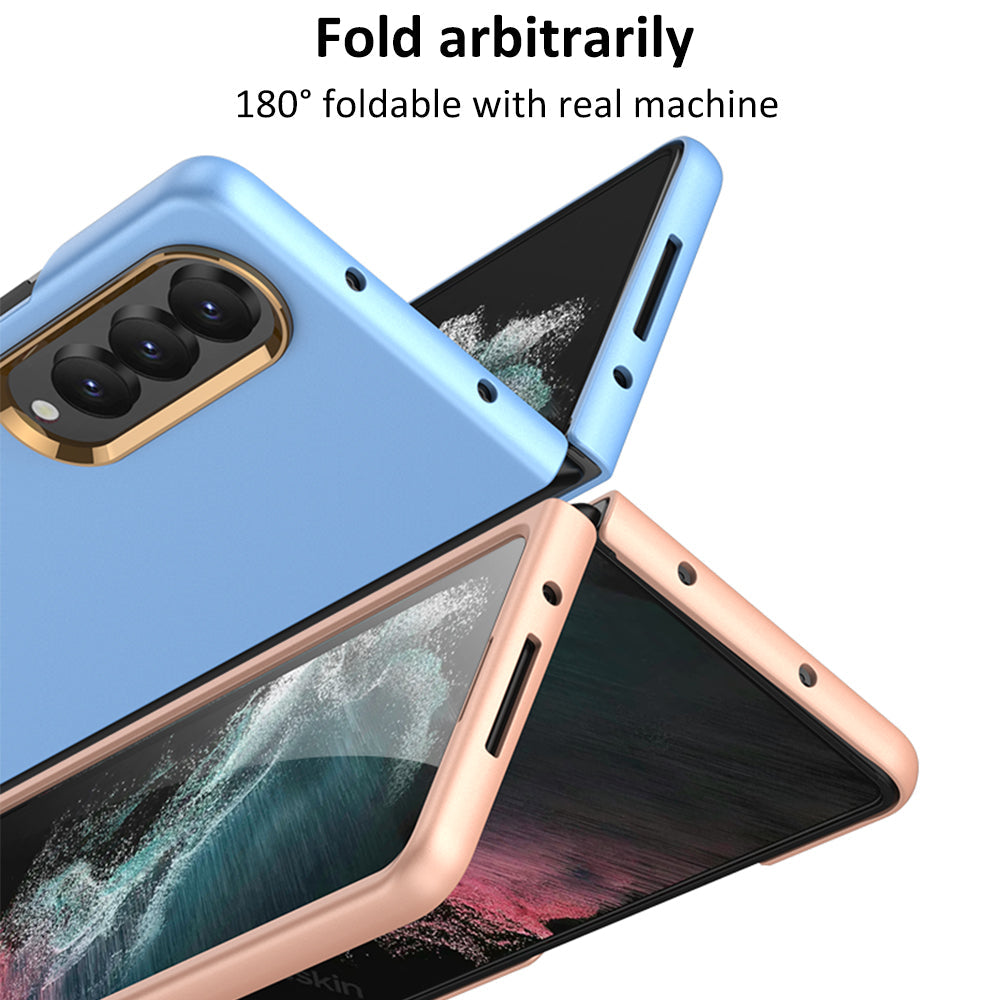 Full-Protection Hard Case With Electroplated lens Frame For Samsung Galaxy Z Fold4 5G