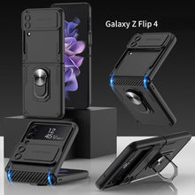 Load image into Gallery viewer, Armor Shockproof Case For Samsung Galaxy Z Flip4 5G WIth Ring Holder and Lens Slide Protector
