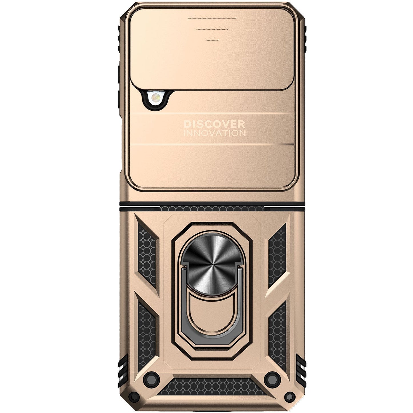 Samsung Galaxy Z Flip4 Heavy Duty Shockproof Cam Shield Armor Case with Kickstand Ring Holder