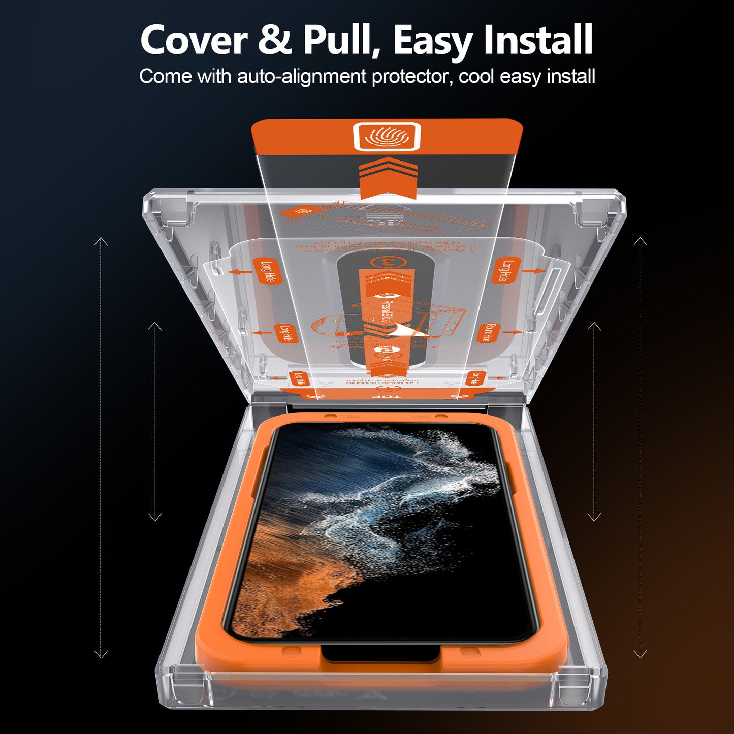 Easy-install Screen  Protector for Samsung  S22/S22+ Glass Screen Protector with Auto-fit Box