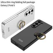 Cargar imagen en el visor de la galería, Electroplated Slim Samsung Galaxy Z Fold 5 Case with Front Screen Tempered Glass Protector &amp; Ring
