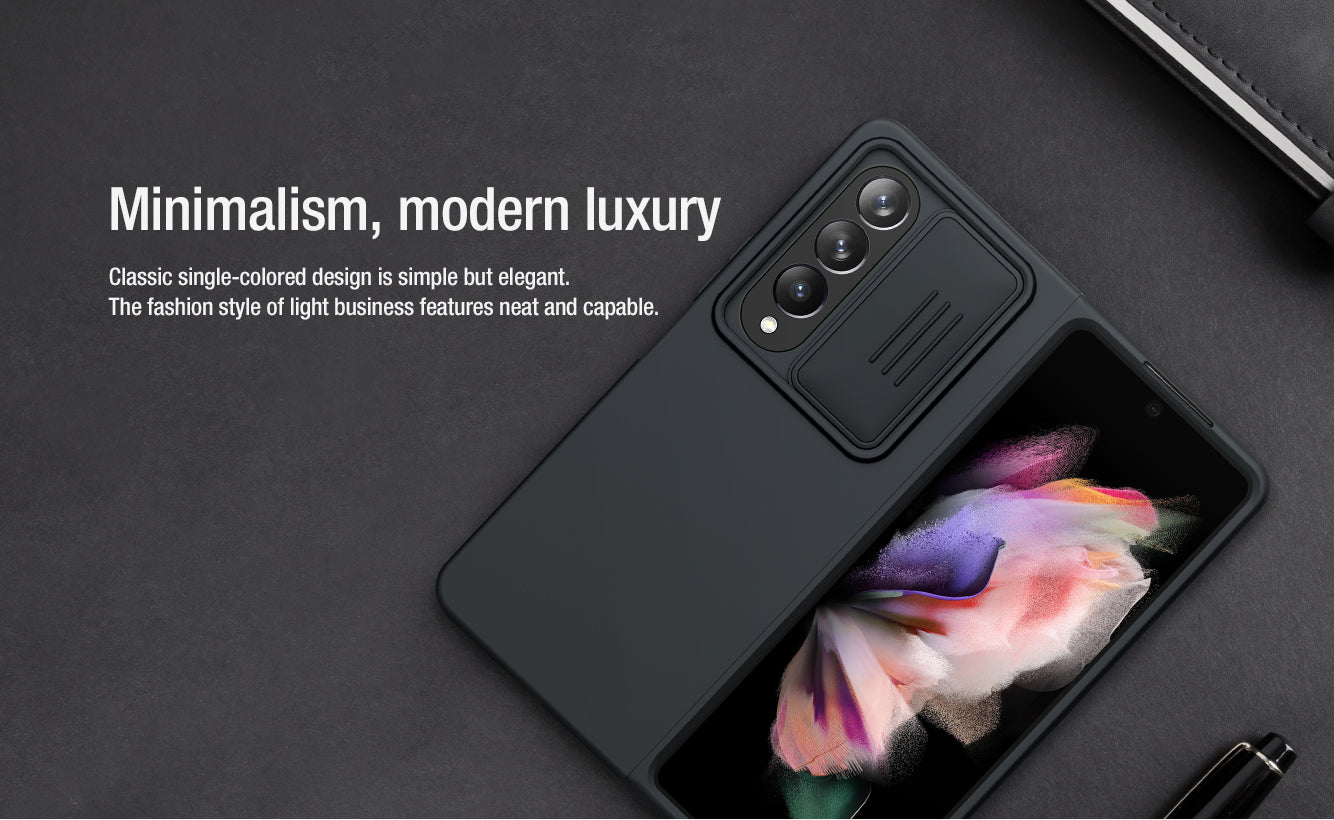 Liquid Silicone Samsung Galaxy Z Fold4 5G Case With Camera Lens Protector