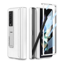 Charger l&#39;image dans la galerie, NEWEST Magnetic Folding Full Wrap Protective Pen Case With Back Screen Glass Hinge Holder Leather Phone Cover For Samsung Galaxy Z Fold 3 5G Samsung Galaxy Z Fold 3 Case
