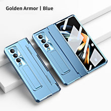 Cargar imagen en el visor de la galería, Hinge Plated Aluminum Alloy Phone Case For Samsung Galaxy Z Fold3 Fold4 5G With Screen Protector Samsung Cases
