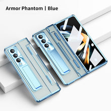 Lade das Bild in den Galerie-Viewer, Armor Phantom Aluminum Alloy Transparent Frosted Stand Hinge Phone Case For Samsung Galaxy Z Fold3 Fold4 5G With Screen Protector Samsung Cases
