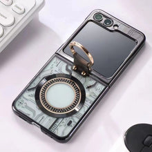 Cargar imagen en el visor de la galería, Cyberpunk Magnetic Wireless Charging Phantom Ring Case For Samsung Galaxy Z Flip5 Flip4 Flip3
