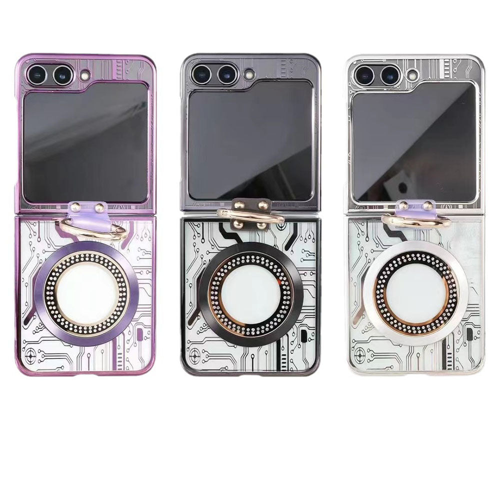 Cyberpunk Magnetic Wireless Charging Phantom Ring Case For Samsung Galaxy Z Flip5 Flip4 Flip3