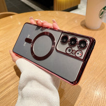Carregar imagem no visualizador da galeria, Samsung Galaxy S23 Ultra S22 Plating Camera Cover Protector Mag Safe Case
